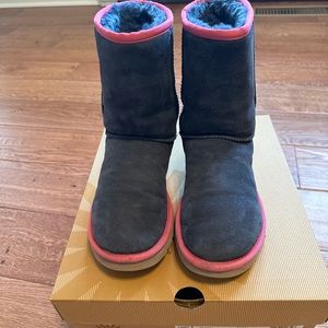 Ugg navy and pink short classic boots sz7